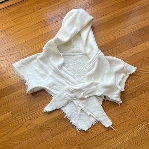 SAMI MIRO CROP WHITE HOODIE